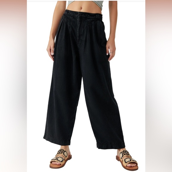 New Free People Lotta Love Black Pants Size 10 - Picture 2 of 11